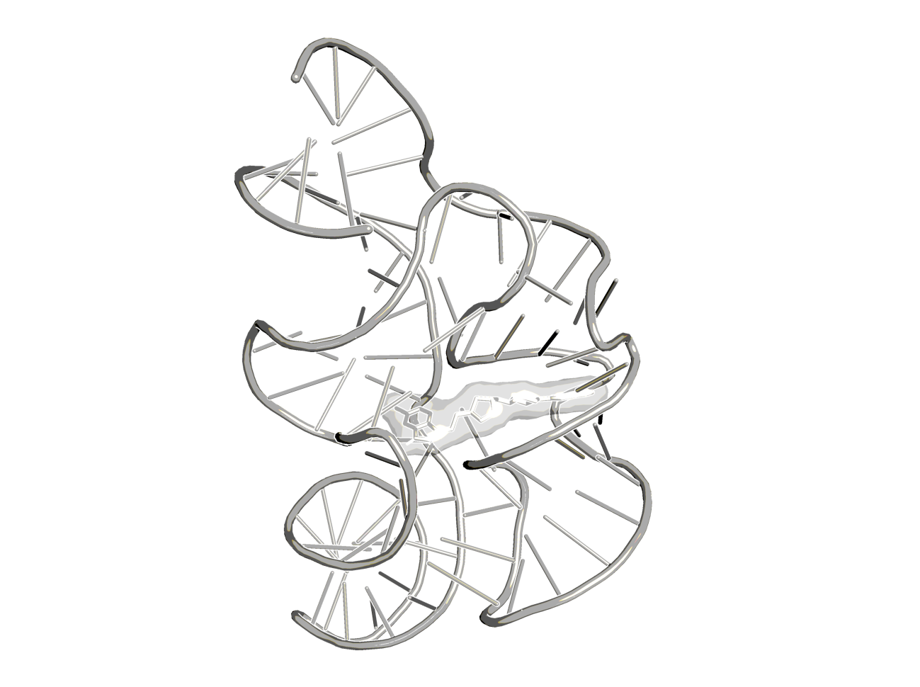 Structural model of the active complex of BI-5232 bound to the native TPP riboswitch