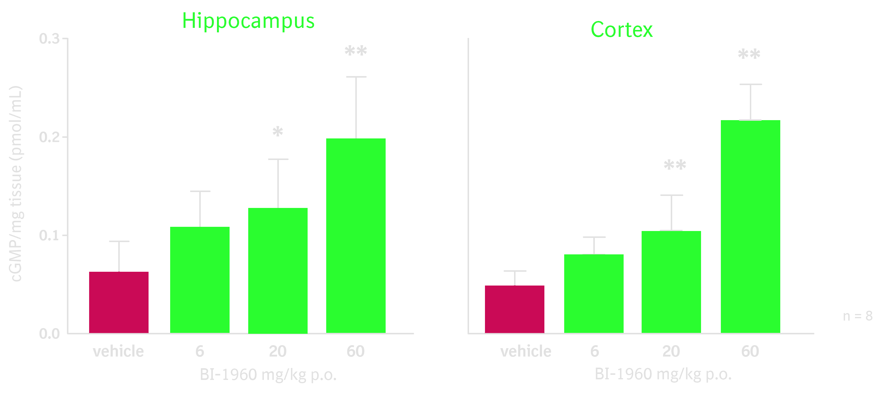 Effects of BI-1960 on cGMP concentration in naïve mice