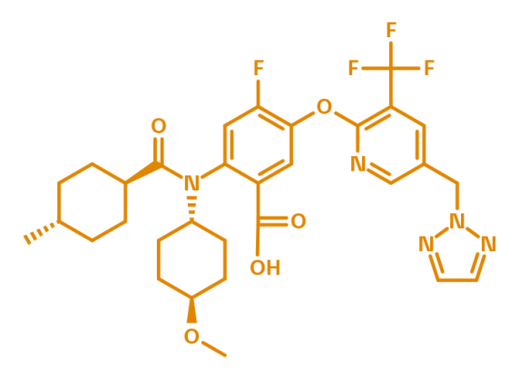 2-D structure of HCV polymerase inhibitor - BI-0588